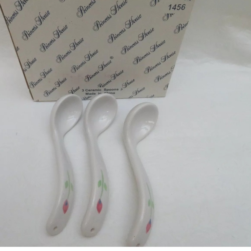 1456 Princess House Set of 3 Ceramic Spoons NIB - Picture 1 of 5